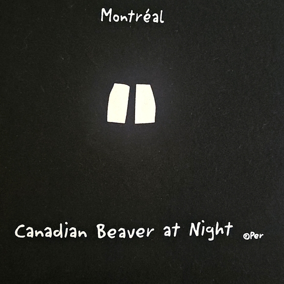 Montréal Canadian Beaver at Night T-Shirt Black Size XL - Picture 1 of 5